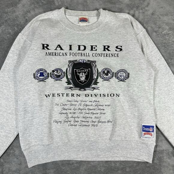Nutmeg Other - VINTAGE 90s Los Angeles Raiders Sweatshirt Men's L Crew Made In USA Nutmeg Mills